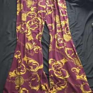 Burgundy Flared Leggings